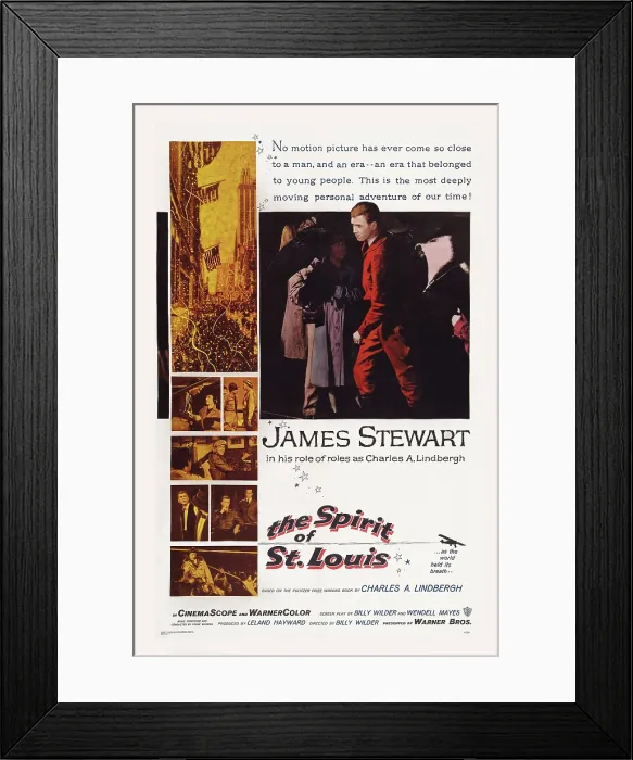 Framed Print : THE SPIRIT OF ST. LOUIS, US poster art, James Stewart, 1957