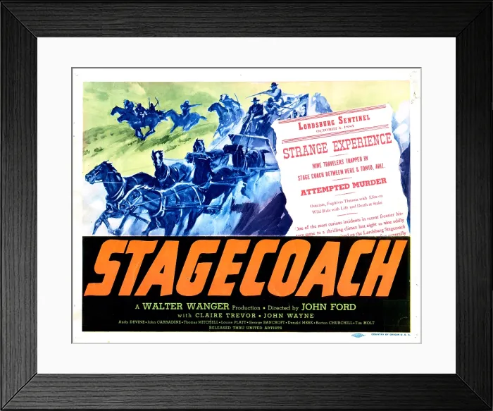 Framed Print : STAGECOACH, poster art, 1939