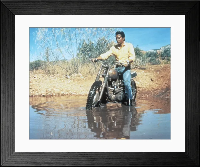 Framed Print : STAY AWAY, JOE, Elvis Presley, on a motorcycle, 1968 Framed Print : STAY AWAY, JOE, Elvis Presley, on a motorcycle, 1968