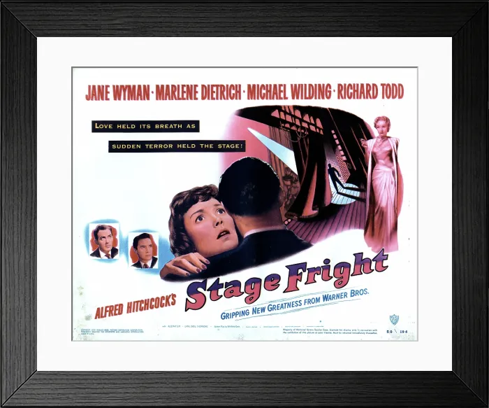 Framed Print : STAGE FRIGHT, Michael Wilding, Richard Todd, Jane Wyman, Marlene Dietrich, 1950