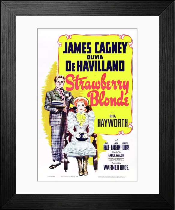 Framed Print : THE STRAWBERRY BLONDE, US poster, James Cagney, Olivia de Havilland, 1941 Framed Print : THE STRAWBERRY BLONDE, US poster, James Cagney, Olivia de Havilland, 1941