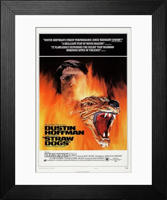 Framed Print : STRAW DOGS, US poster art, Dustin Hoffman, 1971