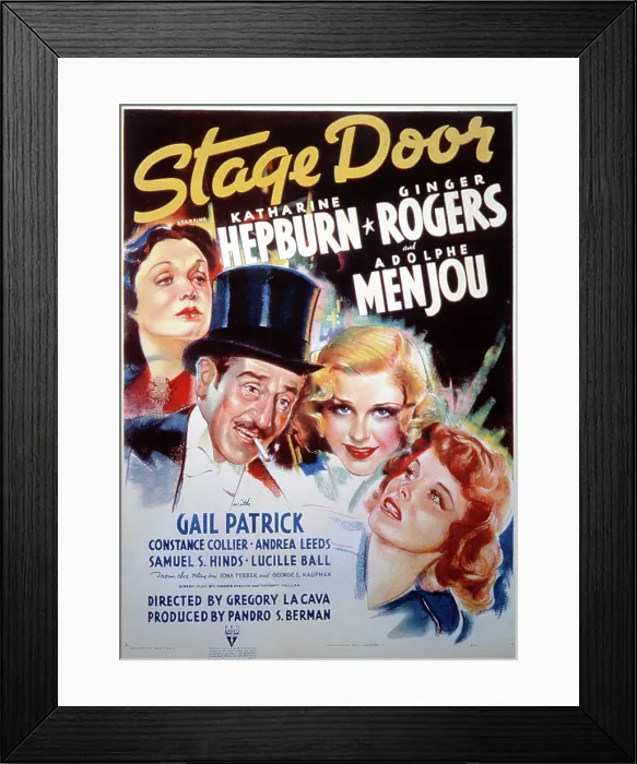 Framed Print : STAGE DOOR, Adolphe Menjou, Ginger Rogers, Katharine Hepburn, 1937 Framed Print : STAGE DOOR, Adolphe Menjou, Ginger Rogers, Katharine Hepburn, 1937