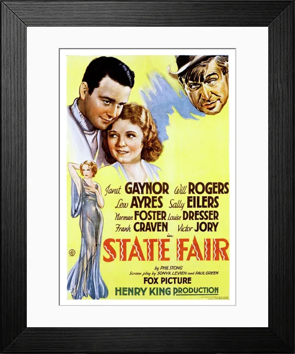Framed Print : STATE FAIR, Lew Ayres, Janet Gaynor, Will Rogers, 1933, TM and Copyright 20th Century Fox Film Corp. All rights reserved. / courtesy Everett Collection Framed Print : STATE FAIR, Lew Ayres, Janet Gaynor, Will Rogers, 1933, TM and Copyright 20th Century Fox Film Corp. All rights reserved. / courtesy Everett Collection