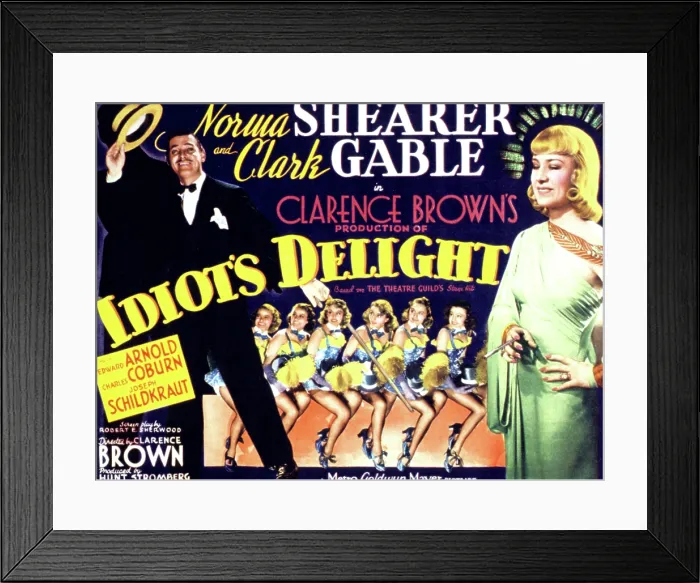 Framed Print : IDIOT'S DELIGHT, Clark Gable, Norma Shearer, 1939