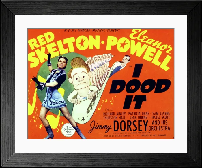 Framed Print : I DOOD IT, (aka BY HOOK OR BY CROOK), Eleanor Powell, Red Skelton, Jimmy Dorsey, 1943 Framed Print : I DOOD IT, (aka BY HOOK OR BY CROOK), Eleanor Powell, Red Skelton, Jimmy Dorsey, 1943