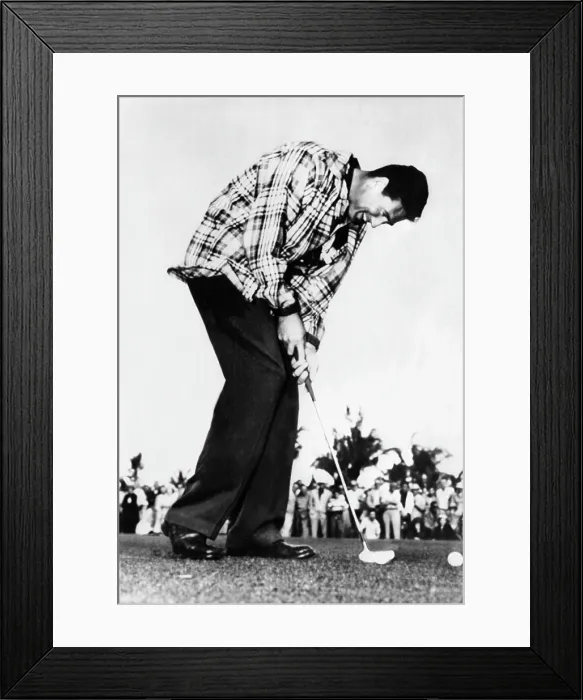 Framed Print : Ted Williams of the Boston Red Sox works on his short game during a Cancer Fund golf Tournament Framed Print : Ted Williams of the Boston Red Sox works on his short game during a Cancer Fund golf Tournament