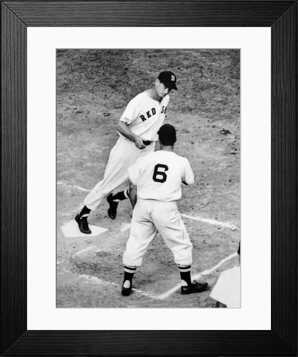 Framed Print : Ted Williams of the Boston Red Sox, scoring a home run against the New York Yankees Framed Print : Ted Williams of the Boston Red Sox, scoring a home run against the New York Yankees