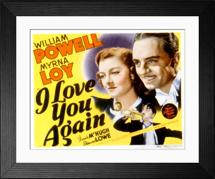 Framed Print : I LOVE YOU AGAIN, Myrna Loy, William Powell, 1940