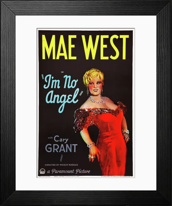 Framed Print : I'M NO ANGEL, US poster art, Mae West, 1933 Framed Print : I'M NO ANGEL, US poster art, Mae West, 1933