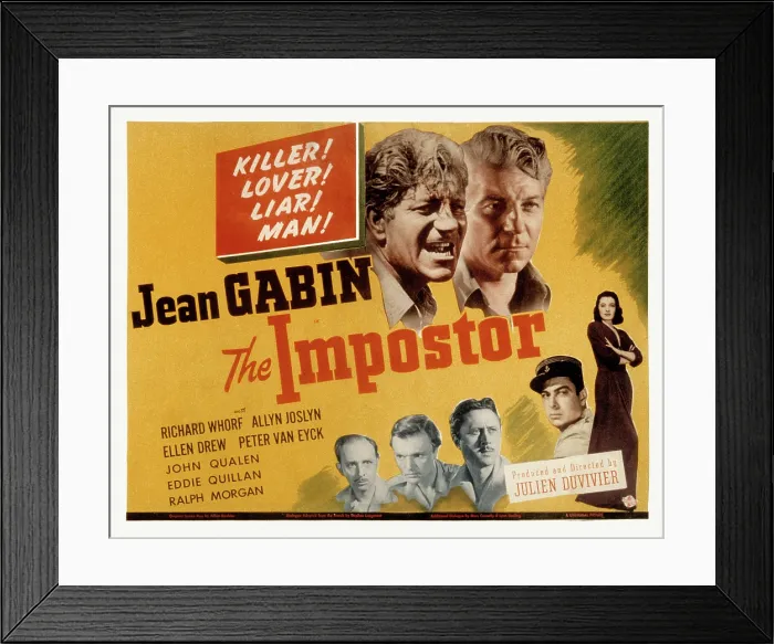 Framed Print : THE IMPOSTOR, Jean Gabin, 1944