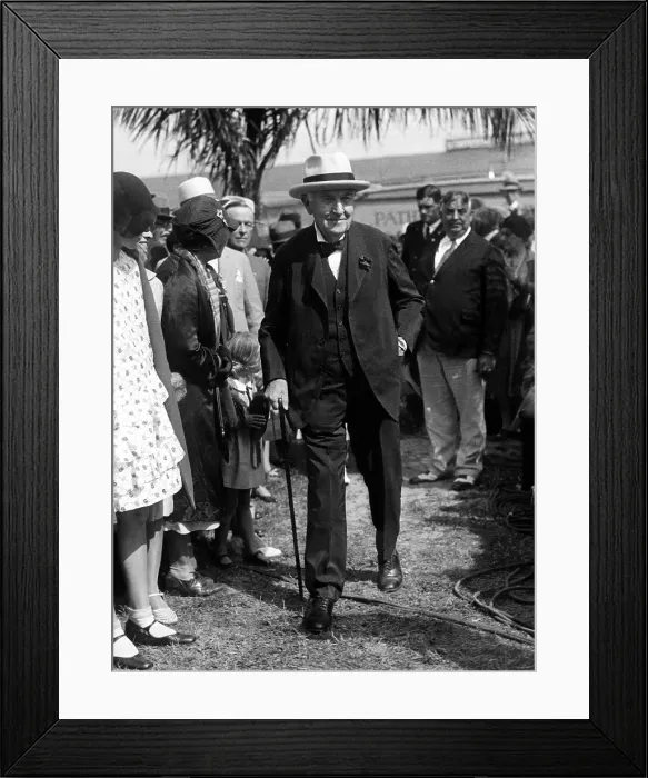 Framed Print : Thomas Edison celebrates his 83rd birthday in the garden of his Fort Meyers, Florida home, February 11, 1930. Courtesy CSU Archives / Everett Collection