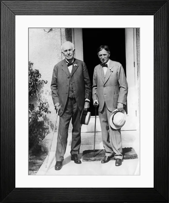 Framed Print : Thomas Edison and Harvey Firestone at Firestone's Miami Beach Florida home, April 1928. Courtesy CSU Archives / Everett Collection