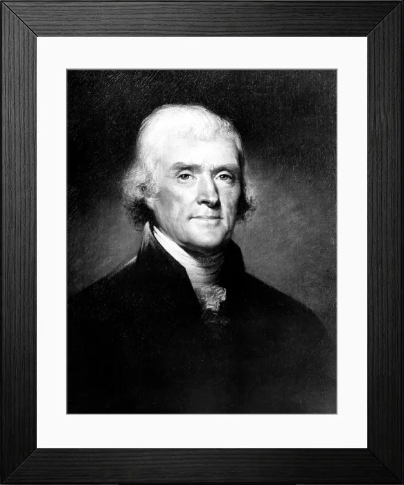 Framed Print : Portrait of Thomas Jefferson, by Rembrandt Peale, ca. 1810s. Courtesy: CSU Archives / Everett Collection