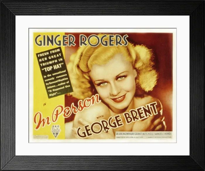 Framed Print : IN PERSON, Ginger Rogers, 1935 Framed Print : IN PERSON, Ginger Rogers, 1935