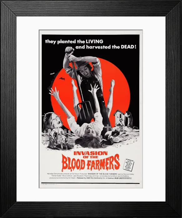 Framed Print : INVASION OF THE BLOOD FARMERS, US poster Art, 1972 Framed Print : INVASION OF THE BLOOD FARMERS, US poster Art, 1972