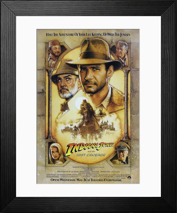 Framed Print : INDIANA JONES AND THE LAST CRUSADE, US advance poster, from top left: John Rhys-Davies, Sean Connery, Harrison Ford Framed Print : INDIANA JONES AND THE LAST CRUSADE, US advance poster, from top left: John Rhys-Davies, Sean Connery, Harrison Ford