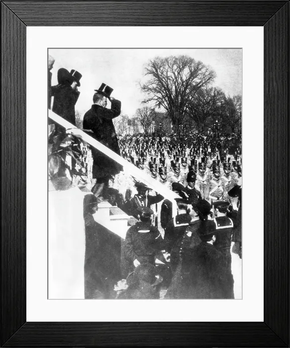 Framed Print : Newly inaugurated President of the U.S. Theodore Roosevelt reviewing the West Point Cadets, 1905.. Courtesy: CSU Archives  /  Everett Collection