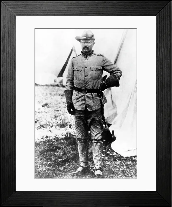 Framed Print : Colonel (and future U.S. President) Theodore Roosevelt, (1858-1919), on duty in the field during the Spanish-American War, 1898.. Courtesy: CSU Archives / Everett Collection Framed Print : Colonel (and future U.S. President) Theodore Roosevelt, (1858-1919), on duty in the field during the Spanish-American War, 1898.. Courtesy: CSU Archives / Everett Collection