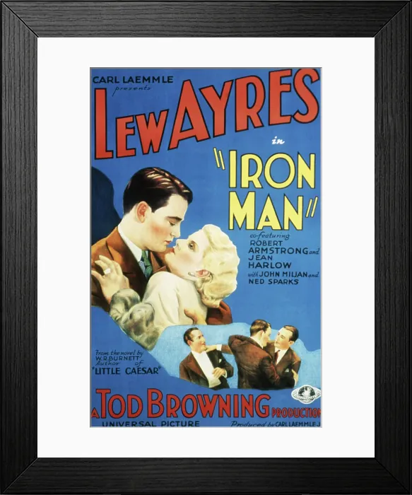 Framed Print : IRON MAN, Lew Ayres, Jean Harlow, 1931 Framed Print : IRON MAN, Lew Ayres, Jean Harlow, 1931