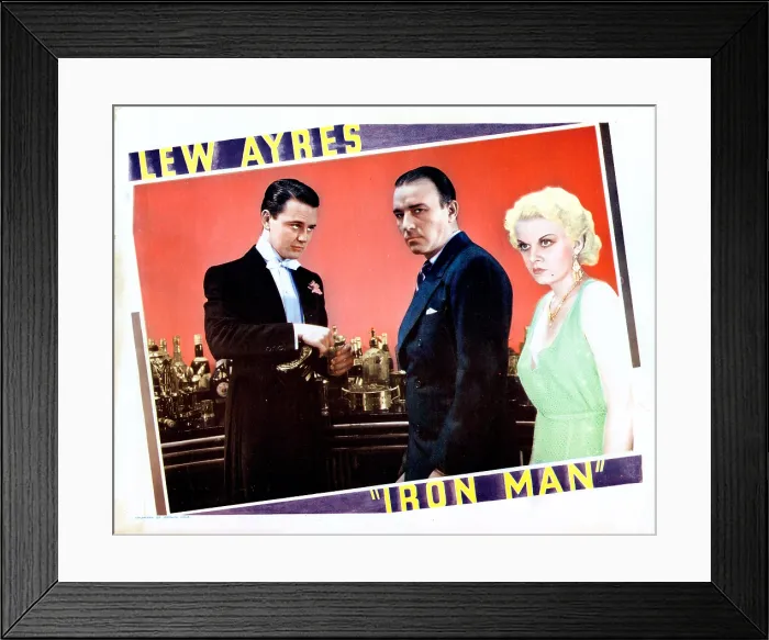 Framed Print : IRON MAN, lobbycard, from left: Lew Ayres, Robert Armstrong, Jean Harlow, 1931