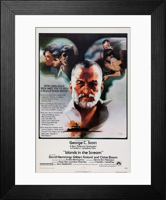 Framed Print : ISLANDS IN THE STREAM, US poster art, George C. Scott (center), 1977
