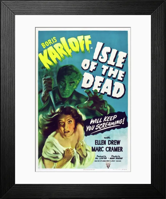 Framed Print : ISLE OF THE DEAD, Boris Karloff, Ellen Drew, 1945