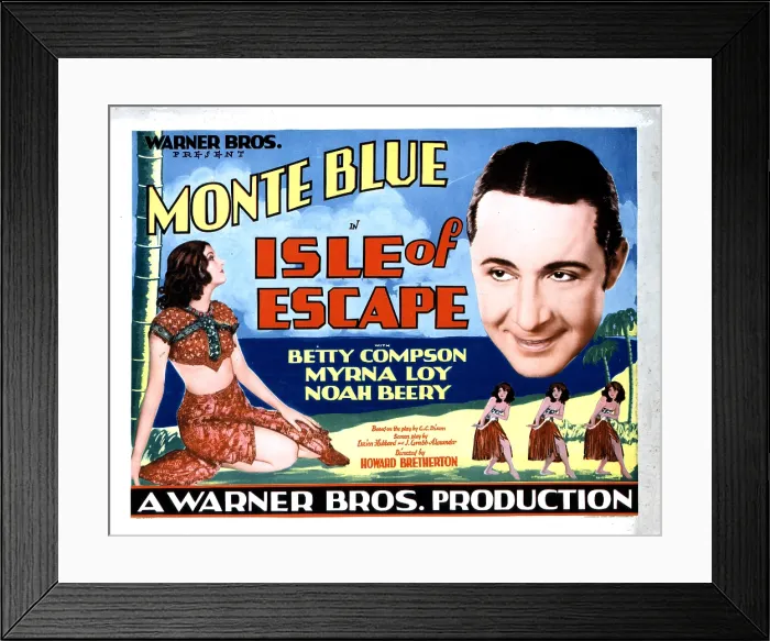 Framed Print : ISLE OF ESCAPE, from left, Myrna Loy, Monte Blue, 1930