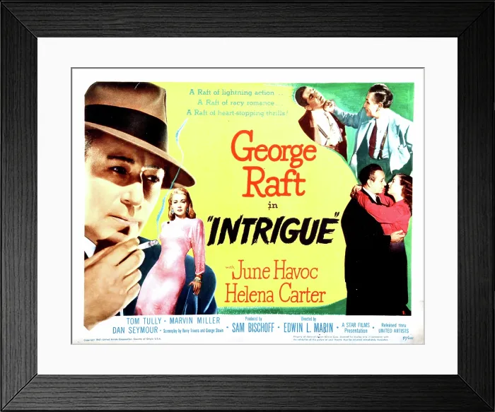 Framed Print : INTRIGUE, George Raft, June Havoc, Helena Carter, 1947 Framed Print : INTRIGUE, George Raft, June Havoc, Helena Carter, 1947
