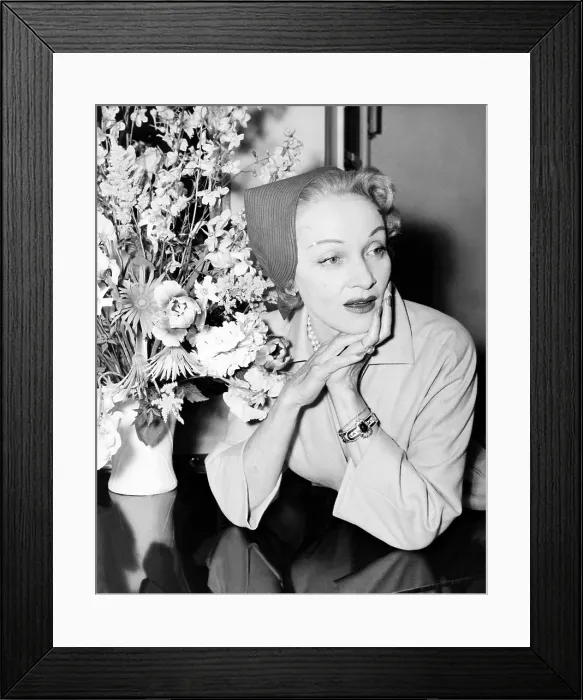 Framed Print : Marlene Dietrich, at the Dorchester Hotel in London, May 1955