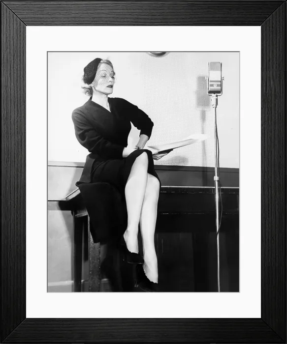 Framed Print : Marlene Dietrich, rehearsing for her radio show CAFE ISTANBUL, New York, December 1951