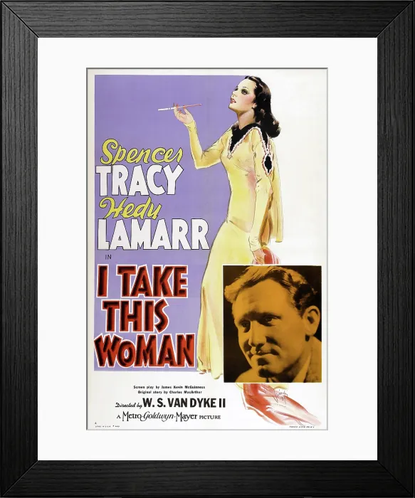 Framed Print : I TAKE THIS WOMAN, US poster, Hedy Lamarr, Spencer Tracy, 1940 Framed Print : I TAKE THIS WOMAN, US poster, Hedy Lamarr, Spencer Tracy, 1940