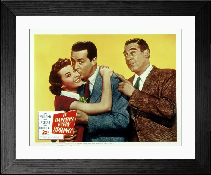 Framed Print : IT HAPPENS EVERY SPRING, Jean Peters, Ray Milland, Paul Douglas, 1949. TM and Copyright 20th Century Fox Film Corp. All rights reserved. Courtesy: Everett Collection