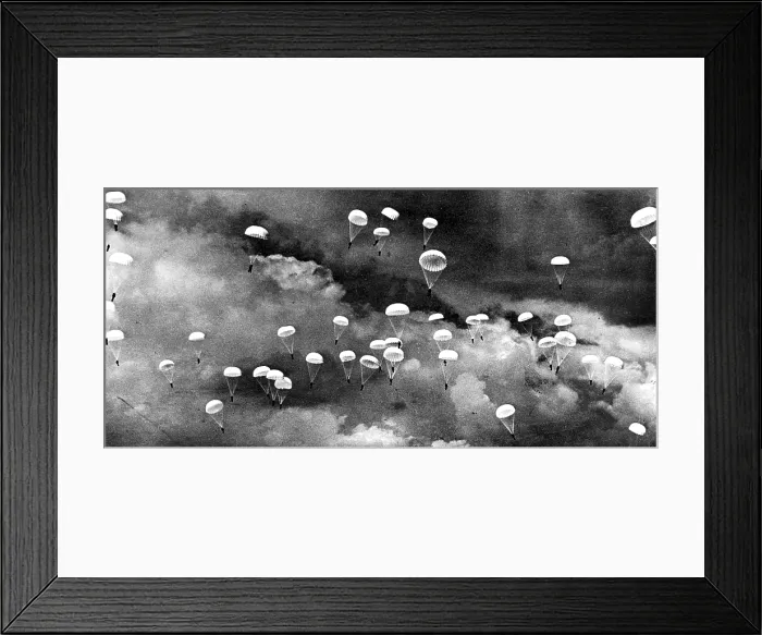 Framed Print : EV1945 - Paratroopers of the American 101st Airborne Divison landing behind Utah Beach, June 6, 1944 Framed Print : EV1945 - Paratroopers of the American 101st Airborne Divison landing behind Utah Beach, June 6, 1944