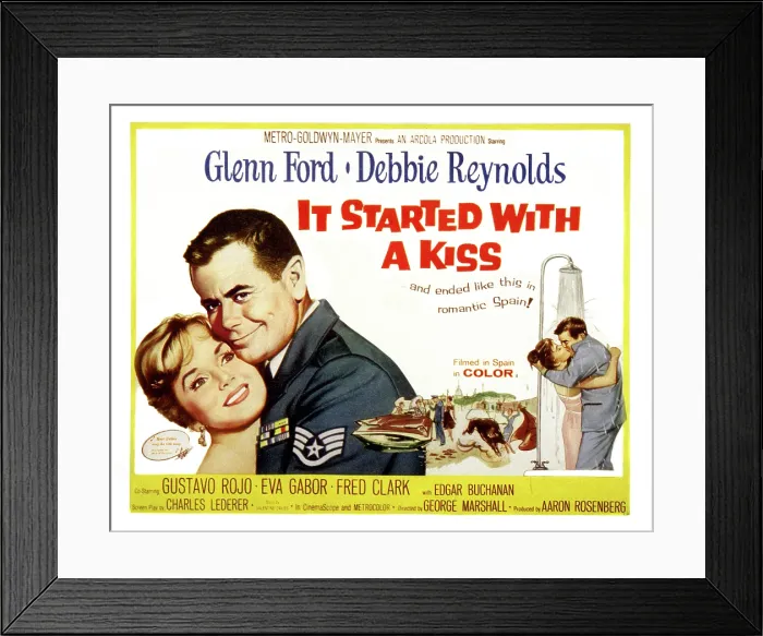 Framed Print : IT STARTED WITH A KISS, Glenn Ford, Debbie Reynolds, 1959