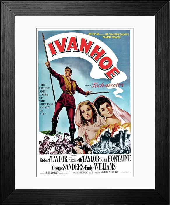 Framed Print : IVANHOE, Robert Taylor, Joan Fontaine, Elizabeth Taylor, 1952