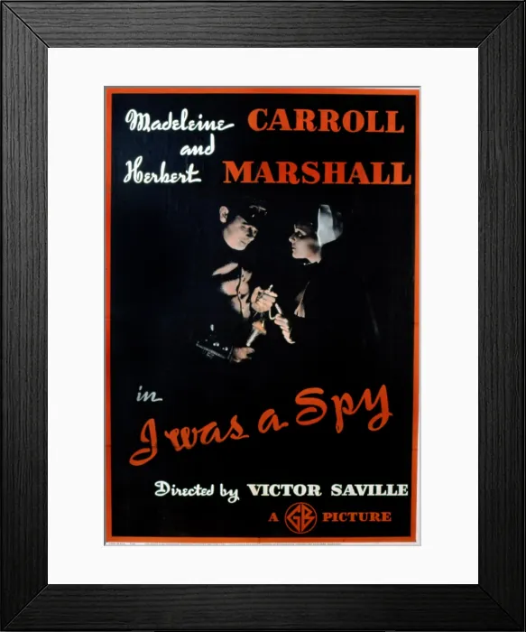 Framed Print : I WAS A SPY, Herbert Marshall, Madeleine Carroll, 1933, (c) 20th Century Fox, TM & Copyrght  /  Courtesy: Everett Collection