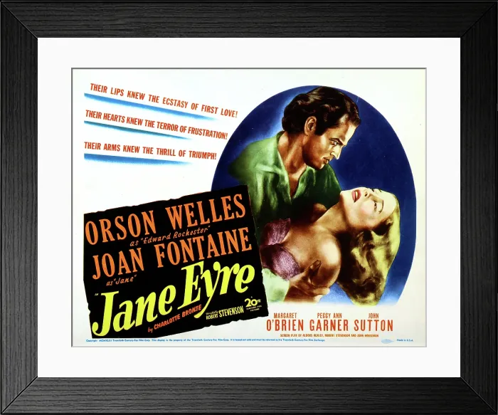 Framed Print : JANE EYRE, Orson Welles, Joan Fontaine, 1944, poster art Framed Print : JANE EYRE, Orson Welles, Joan Fontaine, 1944, poster art