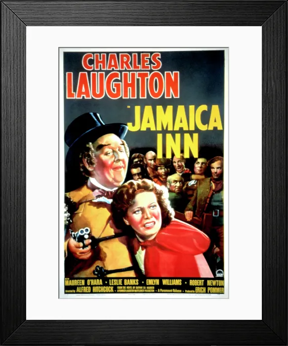 Framed Print : JAMAICA INN, Charles Laughton, Maureen O'Hara, 1939