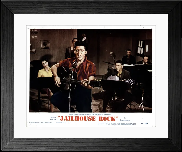 Framed Print : JAILHOUSE ROCK, from left, Judy Tyler, Elvis Presley, 1957