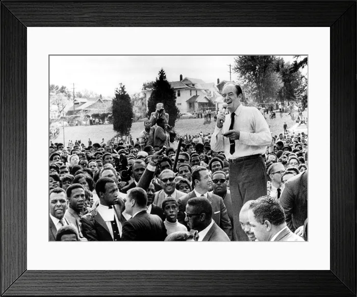 Framed Print : Hubert Humphrey campaigns for Presidency, Kansas City, MO, 10 / 15 / 68.. Courtesy: CSU Archives  /  Everett Collection