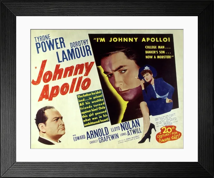 Framed Print : JOHNNY APOLLO, Edward Arnold, Tyrone Power, Dorothy Lamour, 1940, (c) 20th Century Fox, TM & Copyright  /  Courtesy: Everett Collection