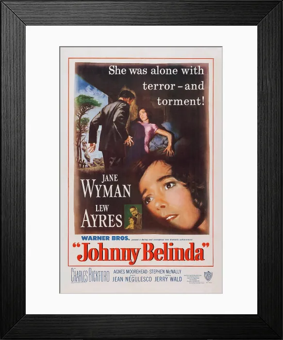 Framed Print : JOHNNY BELINDA, US poster art, Lew Ayres, Jane Wyman, 1948