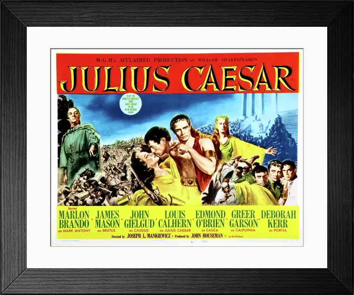 Framed Print : JULIUS CAESAR, Louis Calhern, Greer Garson, James Mason, Marlon Brando, Deborah Kerr, John Gielgud, Edmond O'Brien, 1953
