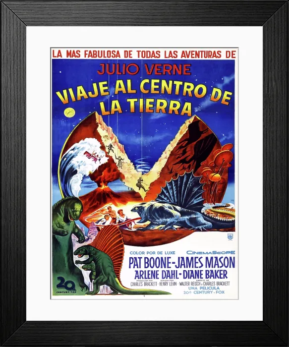 Framed Print : JOURNEY TO THE CENTER OF THE EARTH, (aka VIAJE AL CENTRO DE LA TIERRA), Argentinan poster, 1959
