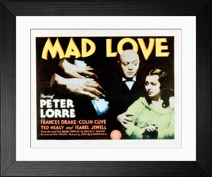 Framed Print : MAD LOVE, from left: Peter Lorre, Frances Drake, 1935 Framed Print : MAD LOVE, from left: Peter Lorre, Frances Drake, 1935