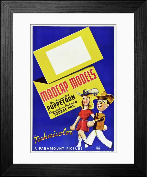 Framed Print : MADCAP MODELS, stock poster art featuring George Pal's Puppetoons, 1941
