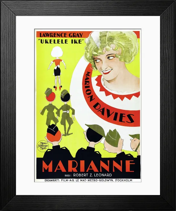 Framed Print : MARIANNE, right: Marion Davies on Swedish poster art, 1929