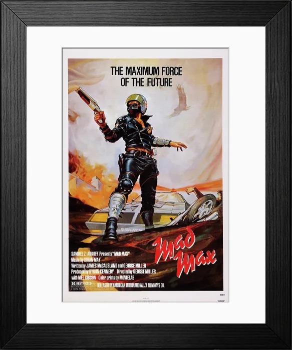 Framed Print : MAD MAX, US poster art, Mel Gibson, 1979. American International / courtesy Everett Collection