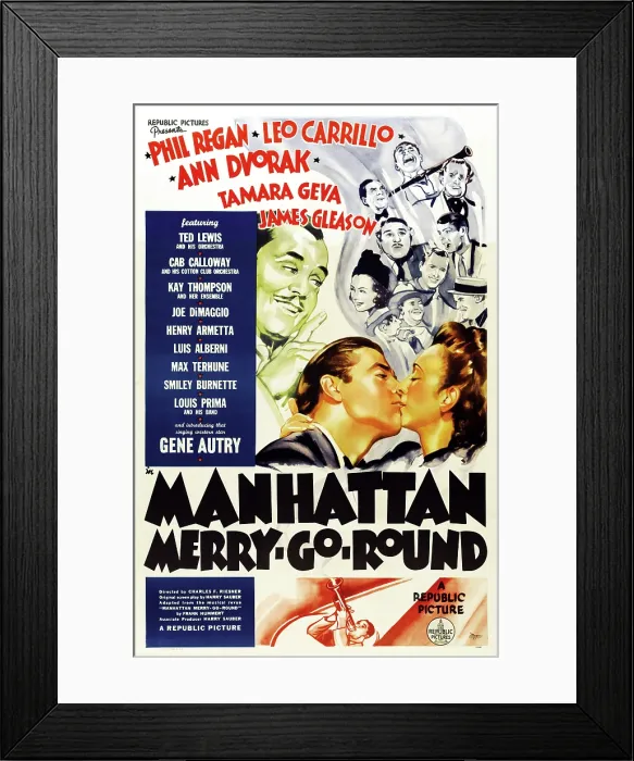 Framed Print : MANHATTAN MERRY-GO-ROUND, Leo Carillo, Phil Regan, Ann Dvorak, 1937, poster